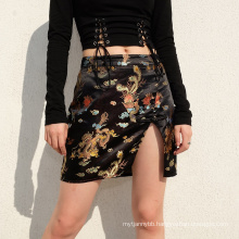 Fashion Split Side Mini Short Satin Skirt